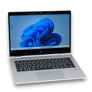 Серебристый ноутбук HP ProBook X360 435 G8 с сенсорным экраном 13,3 дюйма, клавиатурой и тачпадом.