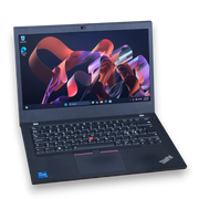 Laptopty od 500 zł Lenovo ThinkPad L14 Gen2 laptop with 14" FHD screen, black finish, and Intel Core i5 processor.